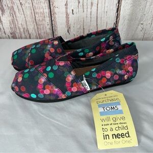 NEW NWT Toms Classic Night Lights Confetti Pattern Slip On Flats Shoes Size 6.5